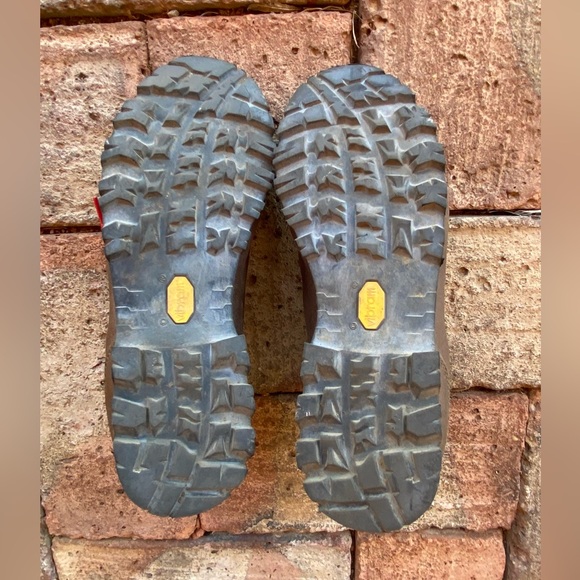 🤎 EUC Scarpa Leather Brown Lace Up Hiking Water Repellant Vibram Boots EU 38.5 - Picture 5 of 11